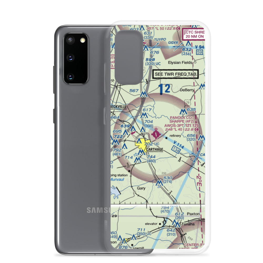 Panola County Sharpe Field (4F2) VFR Sectional Samsung Case Samsung Galaxy S20 model shown