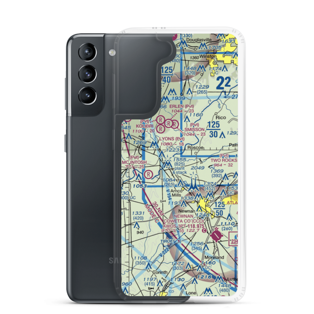 Panther Creek Airport (17GA) VFR Sectional Samsung Case Samsung Galaxy S21 model shown