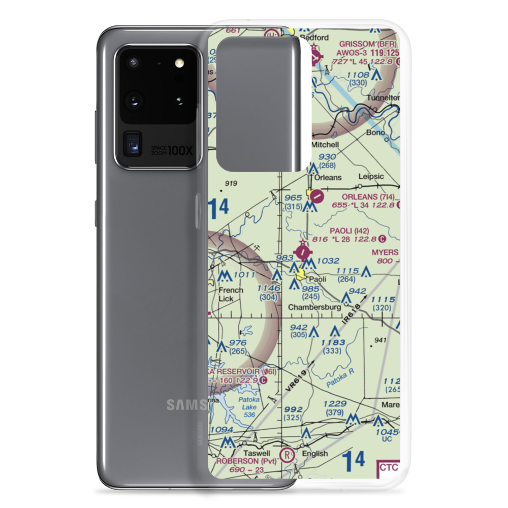 Paoli Municipal Airport (I42) VFR Sectional Samsung Case Samsung Galaxy S20 Ultra model shown