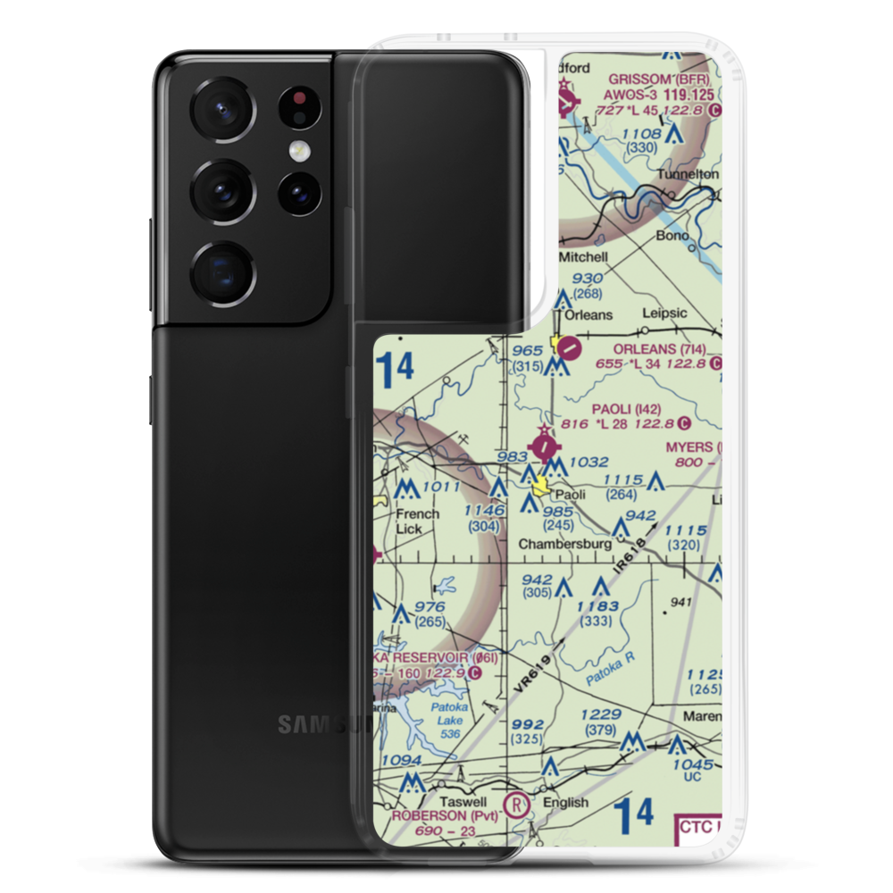 Paoli Municipal Airport (I42) VFR Sectional Samsung Case Samsung Galaxy S21 Ultra model shown