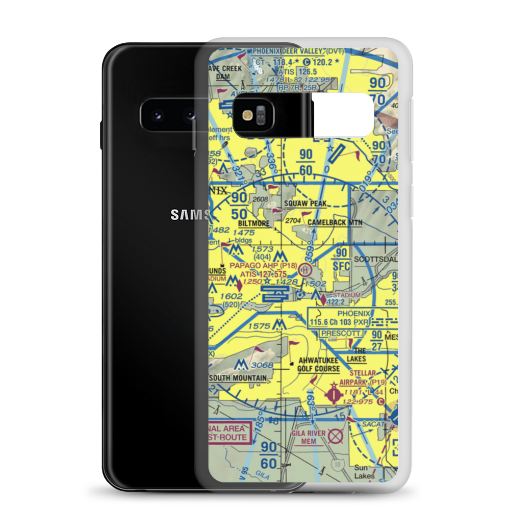 Papago Army Heliport (P18) VFR Sectional Samsung Case Samsung Galaxy S10 model shown