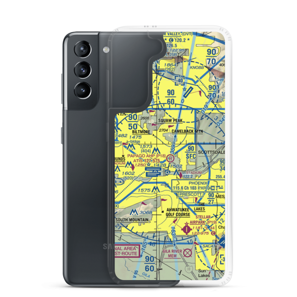 Papago Army Heliport (P18) VFR Sectional Samsung Case Samsung Galaxy S21 model shown