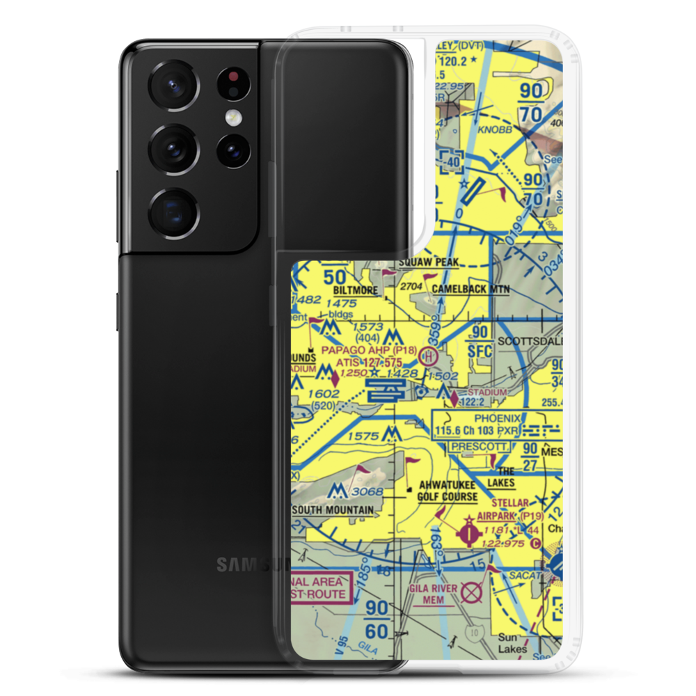 Papago Army Heliport (P18) VFR Sectional Samsung Case Samsung Galaxy S21 Ultra model shown