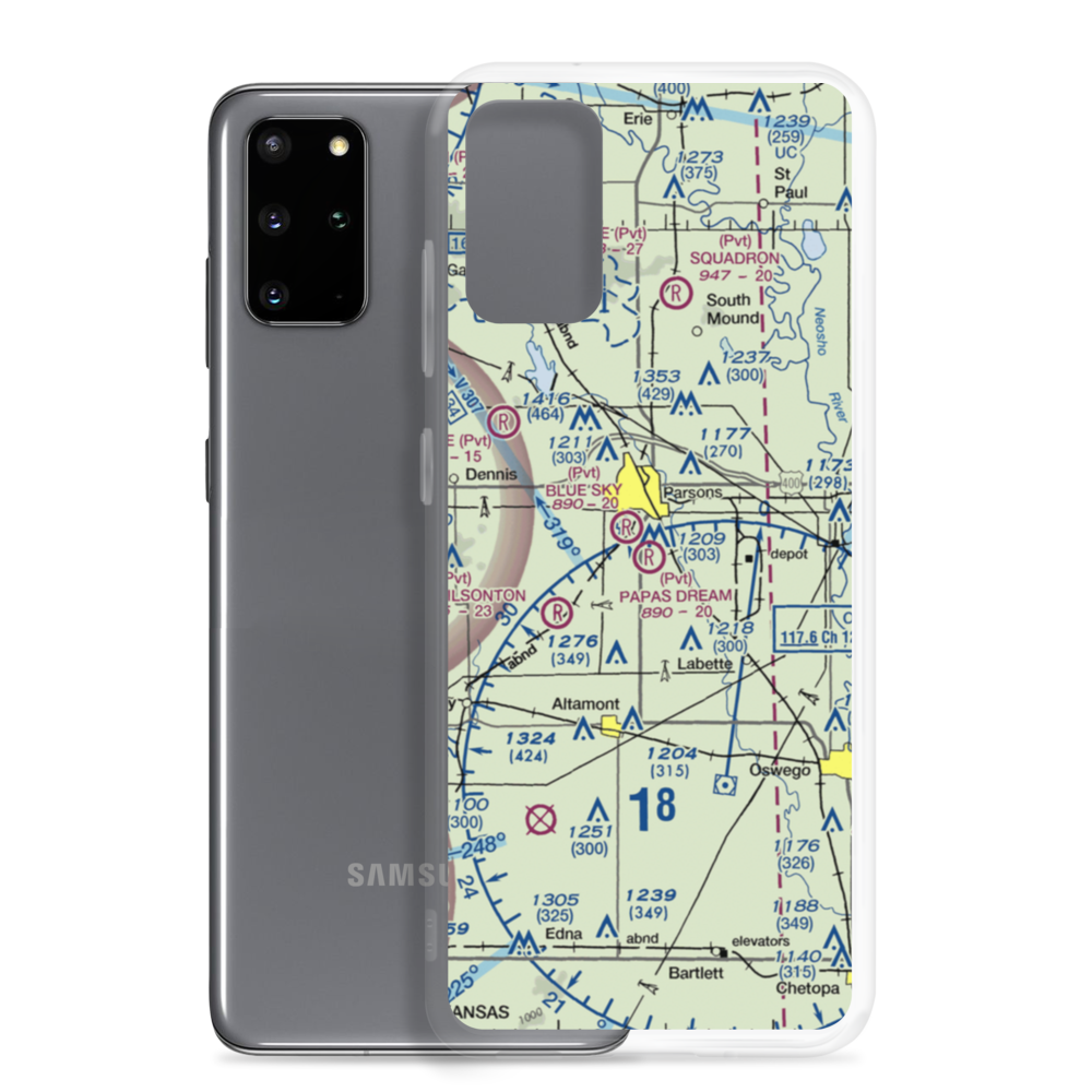 Papas Dream Airport (39KS) VFR Sectional Samsung Case Samsung Galaxy S20 Plus model shown