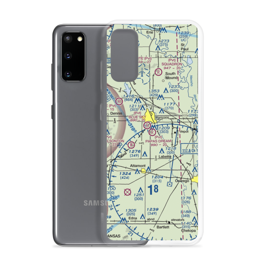 Papas Dream Airport (39KS) VFR Sectional Samsung Case Samsung Galaxy S20 model shown