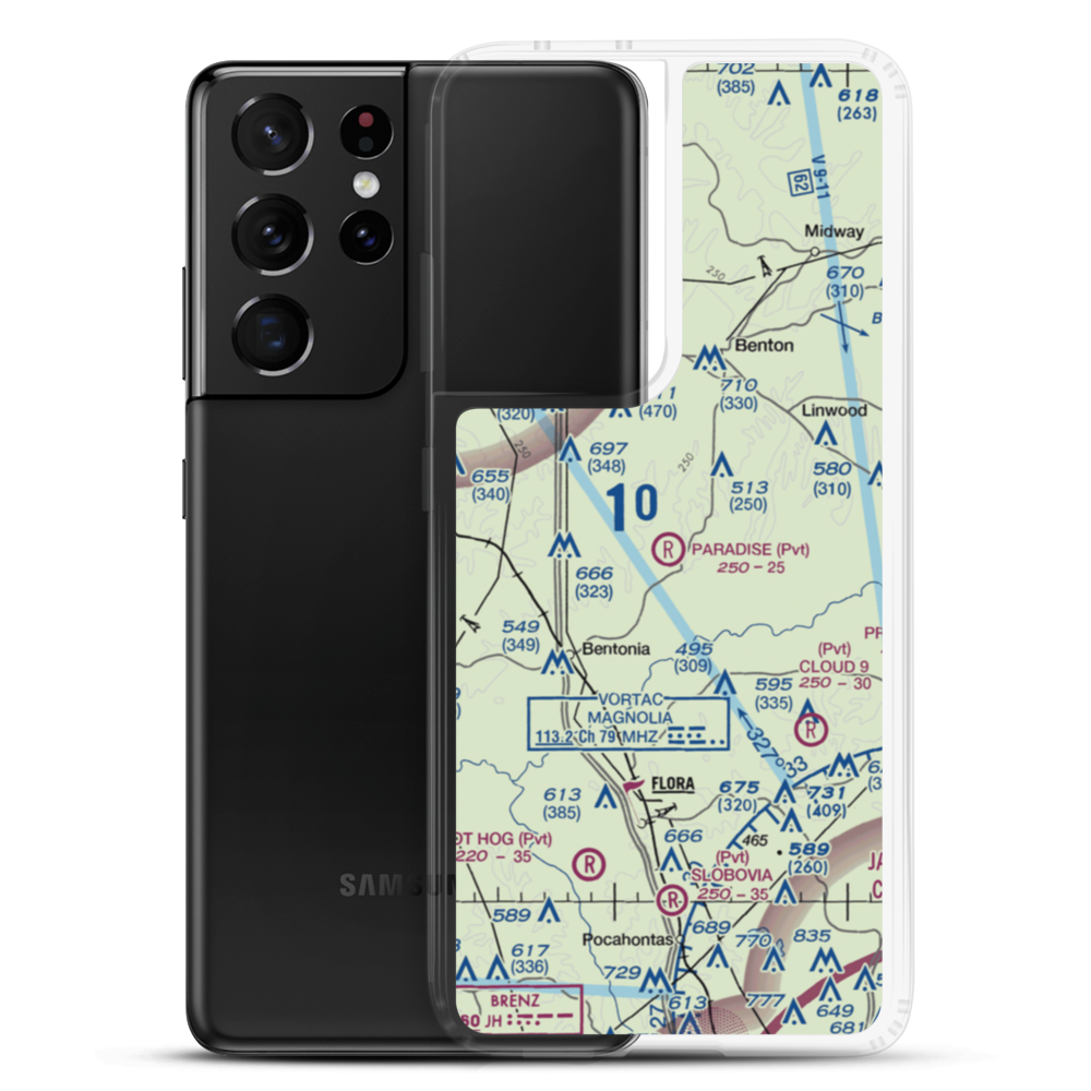 Paradise Airport (99MS) VFR Sectional Samsung Case Samsung Galaxy S21 Ultra model shown