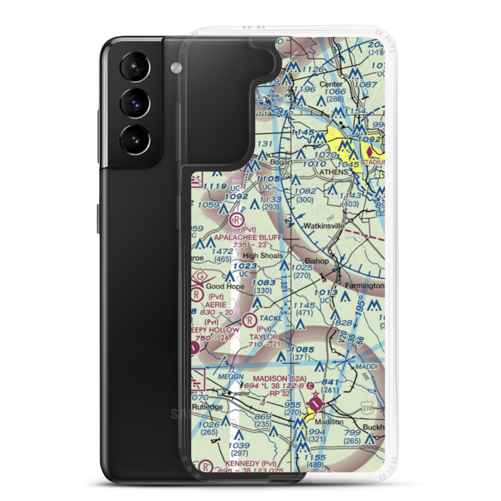 Paradise Falls Airport (0GA4) VFR Sectional Samsung Case Samsung Galaxy S21 Plus model shown