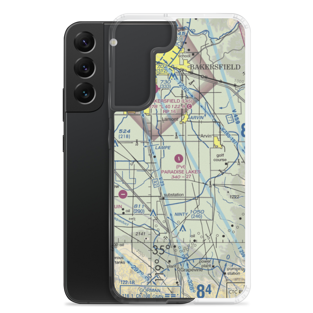 Paradise Lakes Airport (7CA2) VFR Sectional Samsung Case Samsung Galaxy S22 Plus model shown