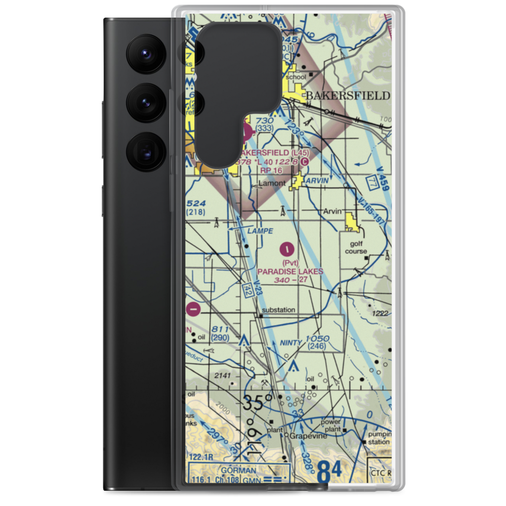 Paradise Lakes Airport (7CA2) VFR Sectional Samsung Case Samsung Galaxy S22 Ultra model shown