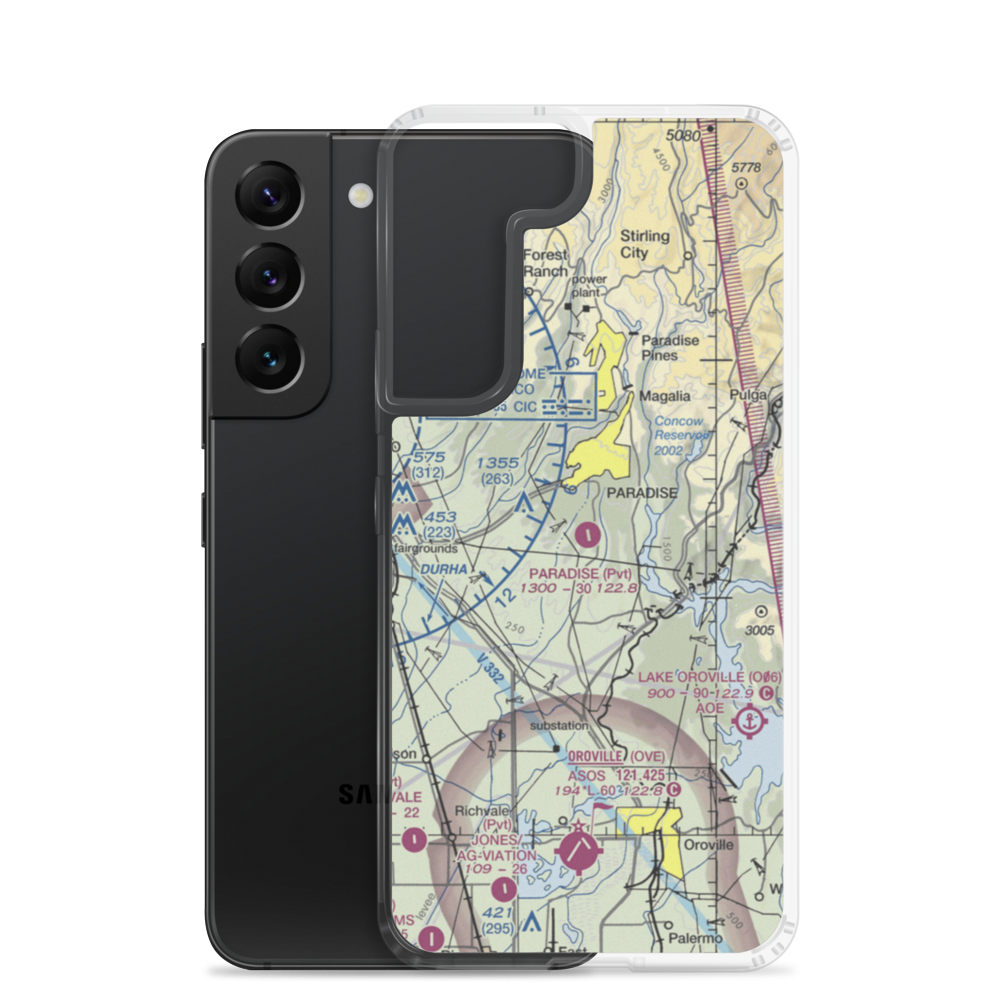 Paradise Skypark Airport (CA92) VFR Sectional Samsung Case Samsung Galaxy S22 model shown