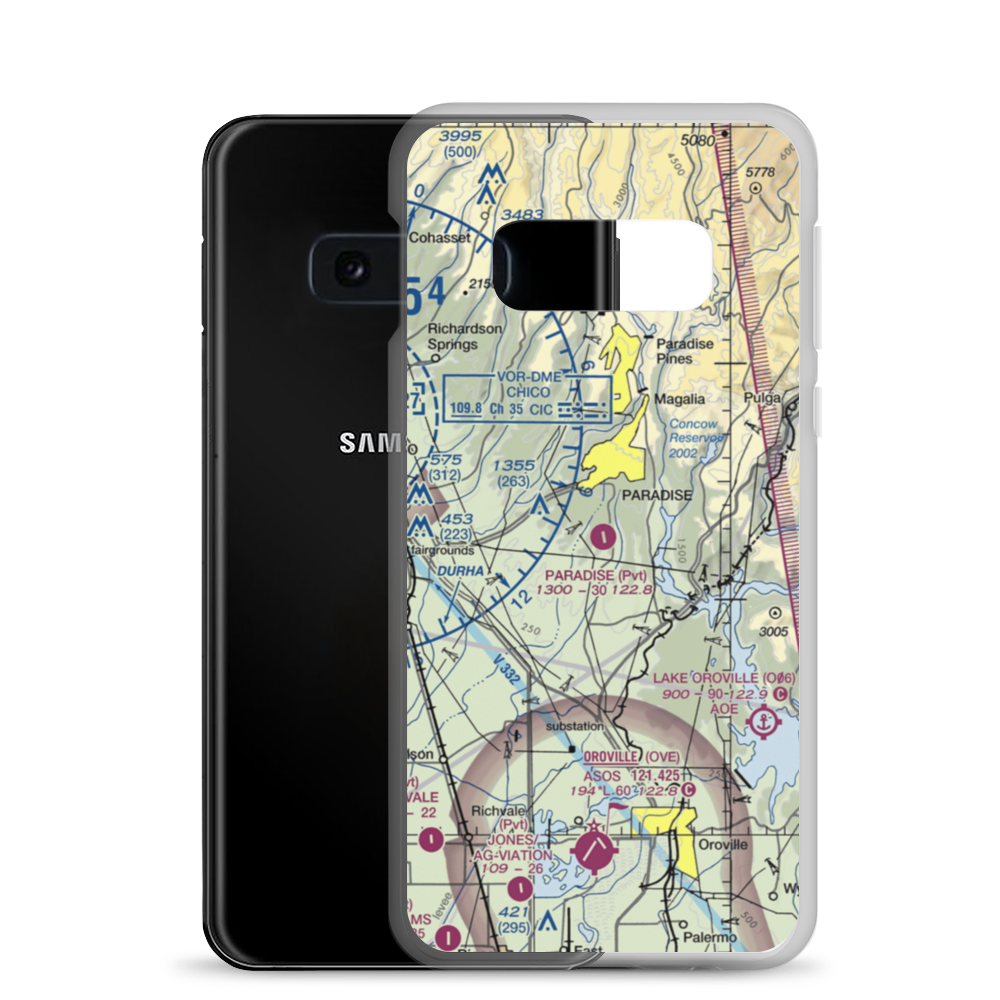 Paradise Skypark Airport (CA92) VFR Sectional Samsung Case Samsung Galaxy S10e model shown