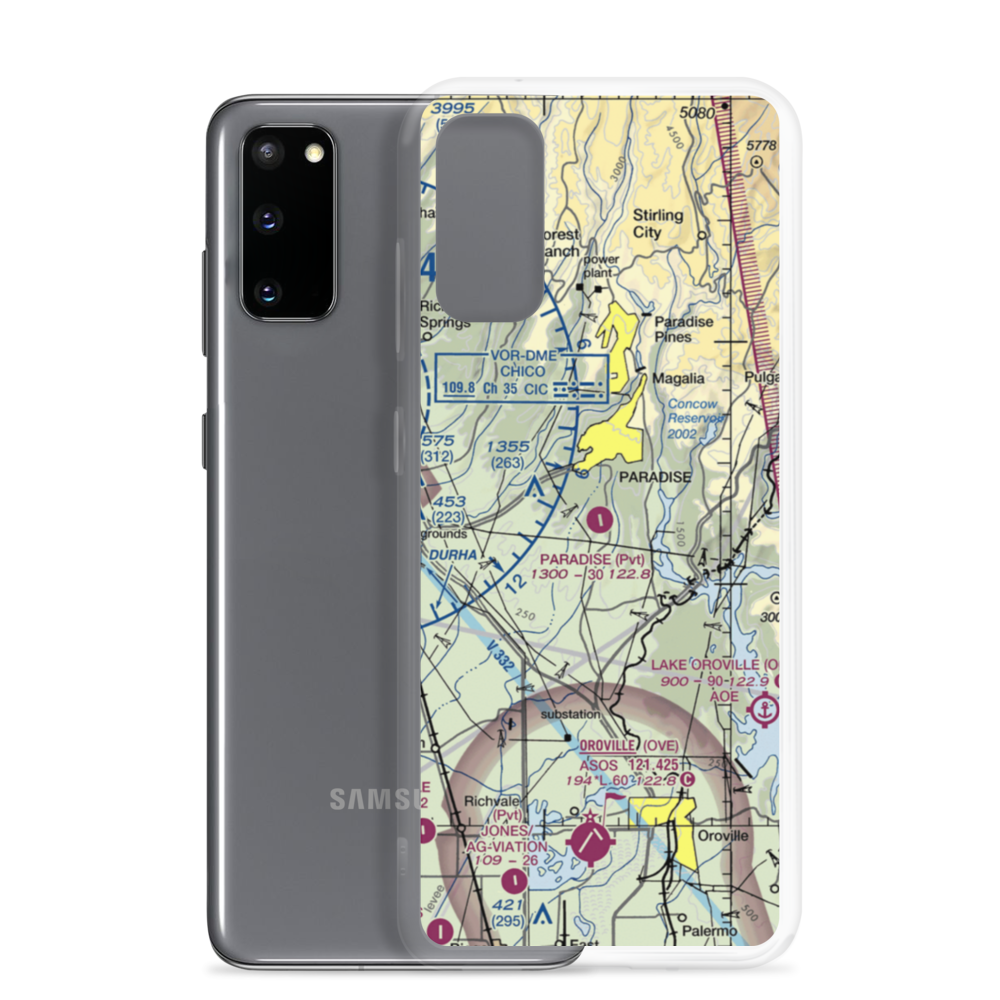 Paradise Skypark Airport (CA92) VFR Sectional Samsung Case Samsung Galaxy S20 model shown