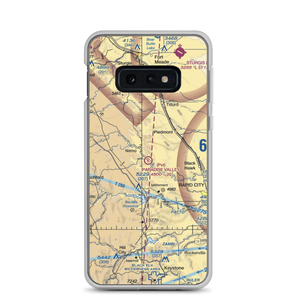 Paradise Valley Airport (2SD0) VFR Sectional Samsung Case Samsung Galaxy S10e model shown