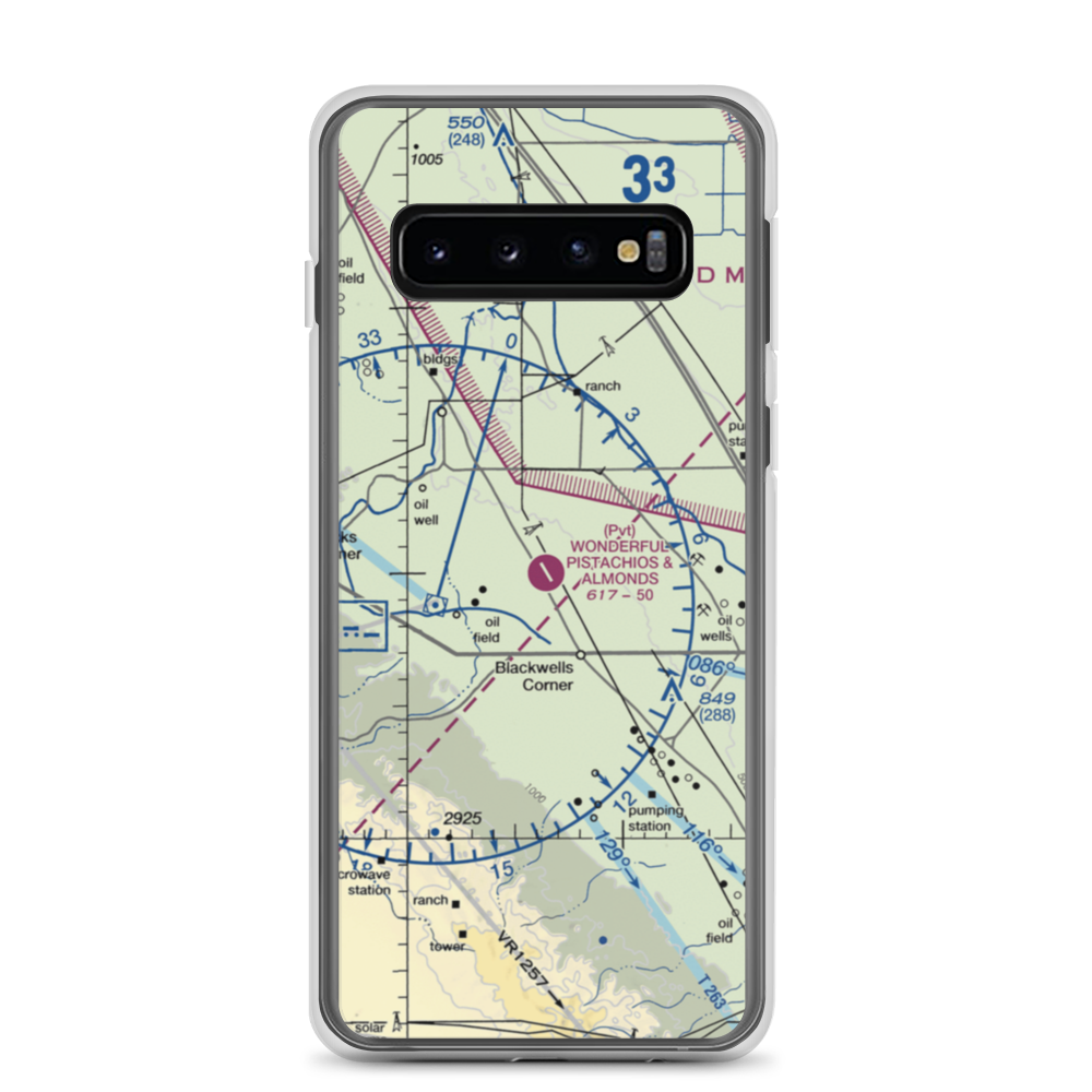 Paramount Farms Airport (2CN4) VFR Sectional Samsung Case Samsung Galaxy S10 model shown