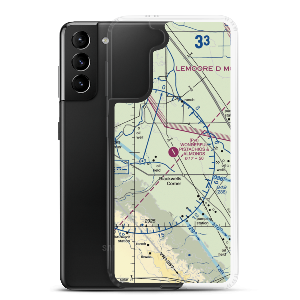 Paramount Farms Airport (2CN4) VFR Sectional Samsung Case Samsung Galaxy S21 Plus model shown