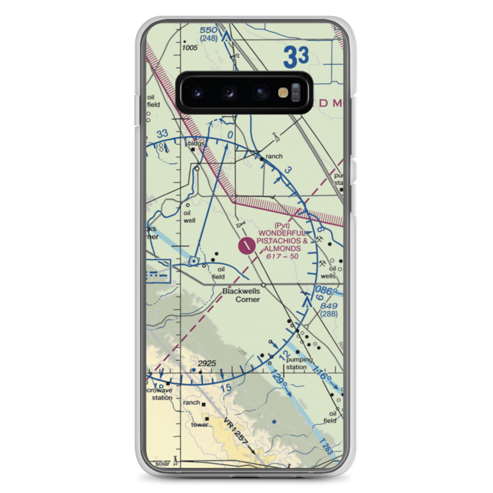 Paramount Farms Airport (2CN4) VFR Sectional Samsung Case Samsung Galaxy S10+ model shown