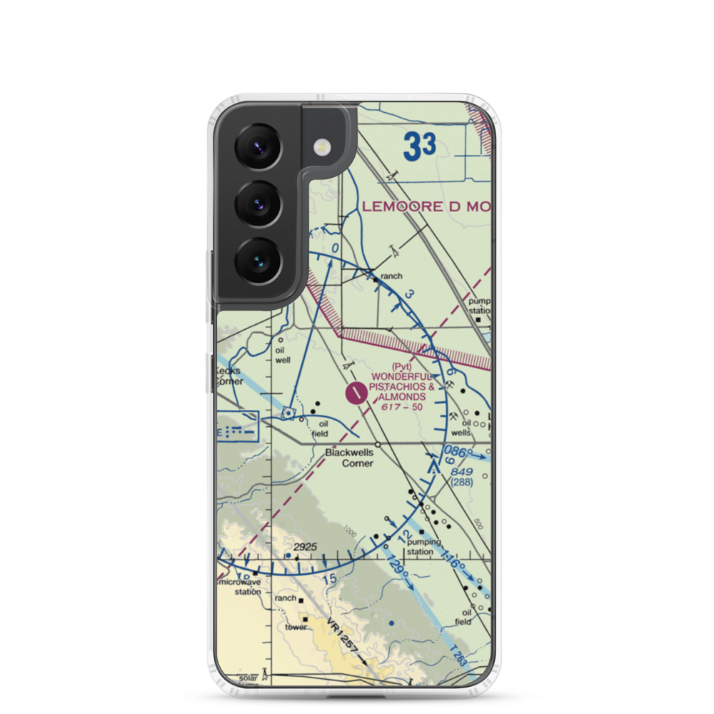 Paramount Farms Airport (2CN4) VFR Sectional Samsung Case Samsung Galaxy S22 model shown