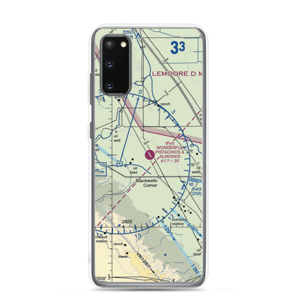 Paramount Farms Airport (2CN4) VFR Sectional Samsung Case Samsung Galaxy S20 model shown