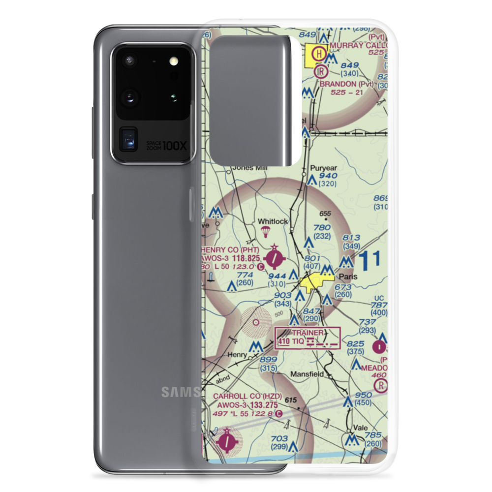 Paris Landing Airpark (50TN) VFR Sectional Samsung Case Samsung Galaxy S20 Ultra model shown