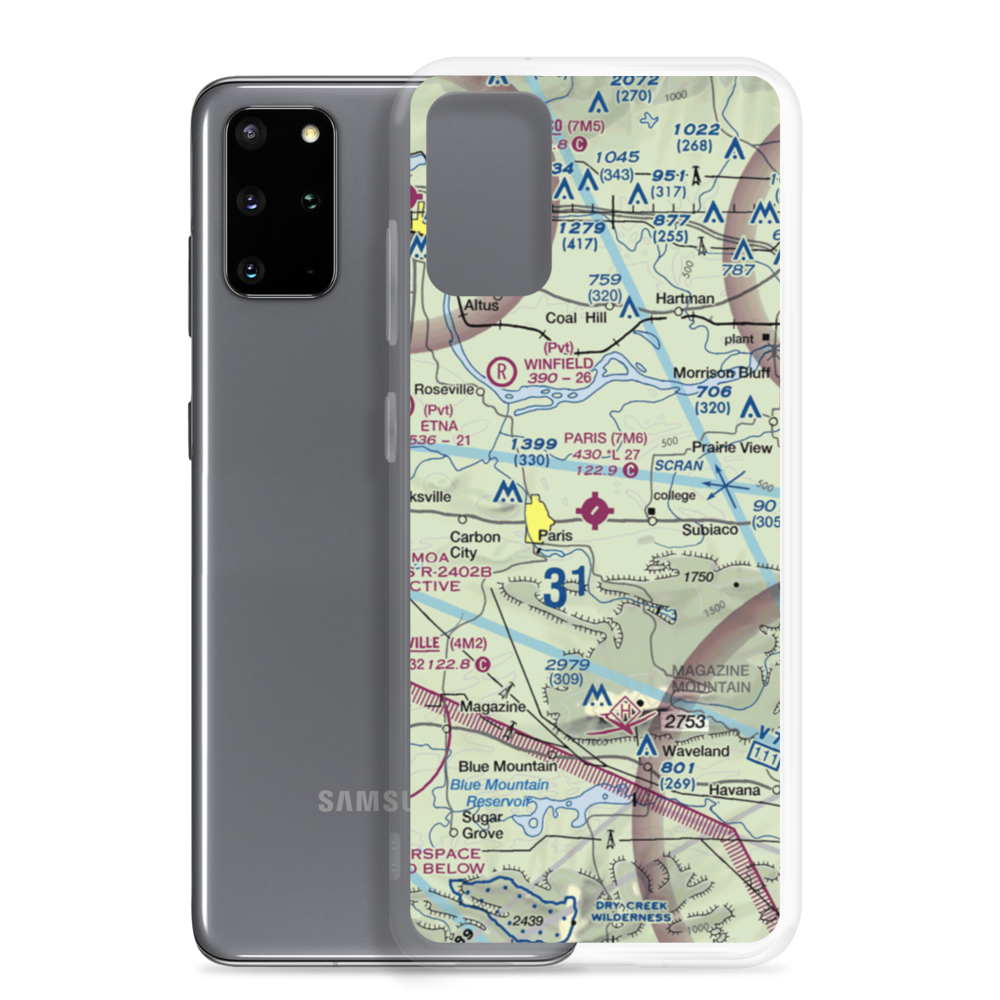 Paris Municipal Airport (7M6) VFR Sectional Samsung Case Samsung Galaxy S20 Plus model shown