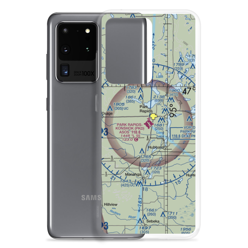 Park Rapids Municipal Konshok Field (PKD) VFR Sectional Samsung Case Samsung Galaxy S20 Ultra model shown