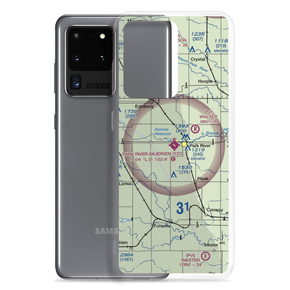 Park River W C Skjerven Field (Y37) VFR Sectional Samsung Case Samsung Galaxy S20 Ultra model shown