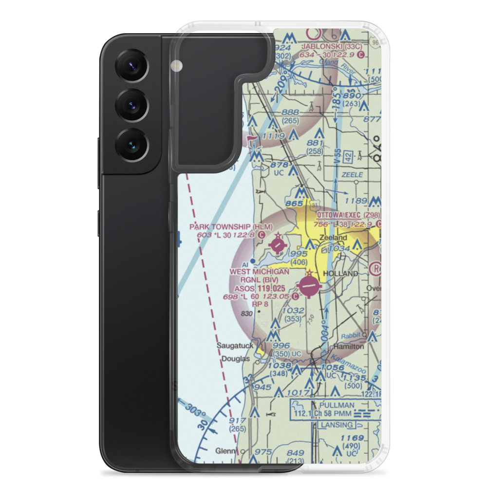 Park Township Airport (HLM) VFR Sectional Samsung Case Samsung Galaxy S22 Plus model shown
