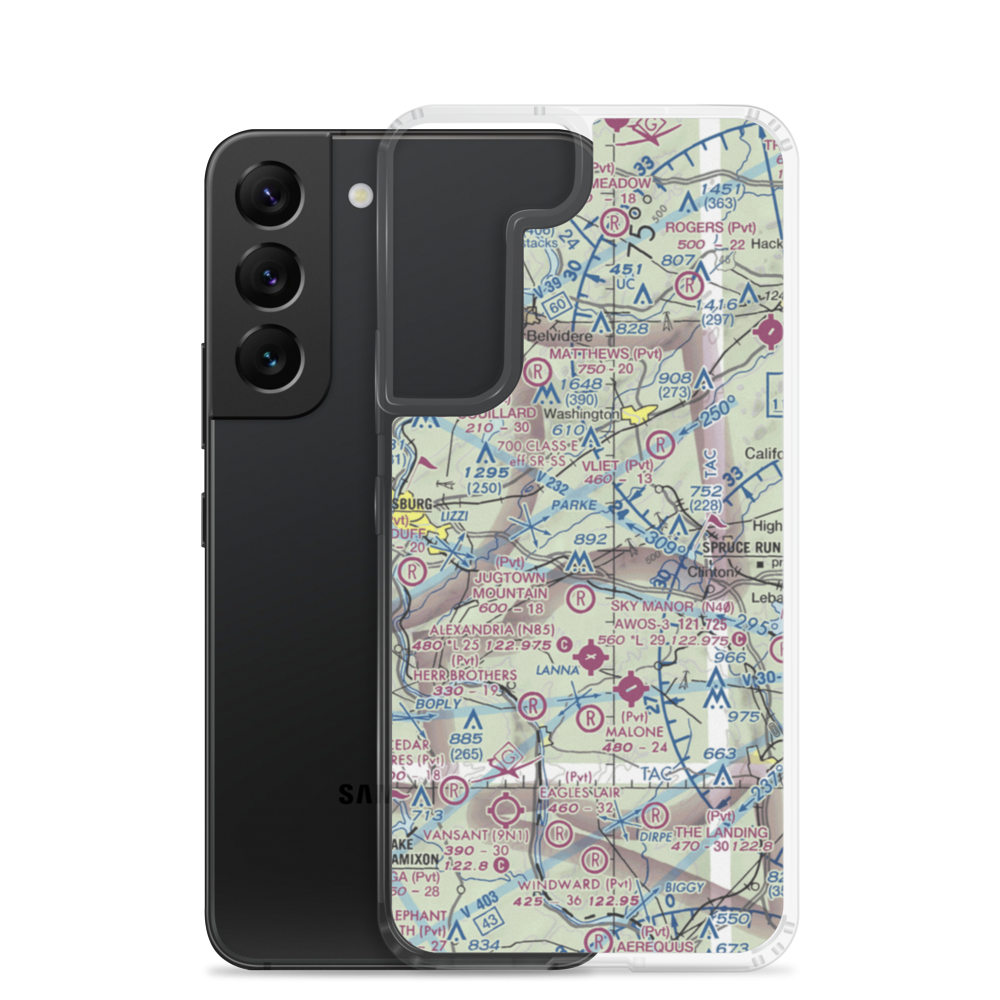 Parker Airport (70NJ) VFR Sectional Samsung Case Samsung Galaxy S22 model shown
