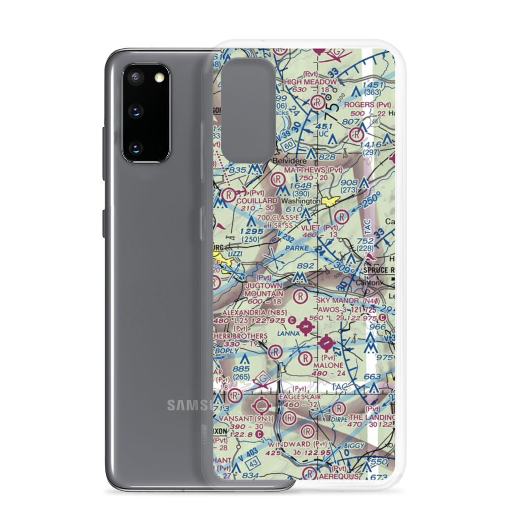 Parker Airport (70NJ) VFR Sectional Samsung Case Samsung Galaxy S20 model shown