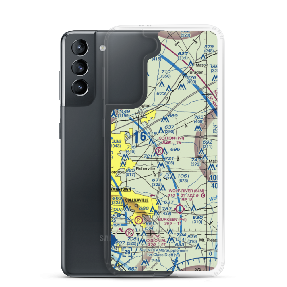 Parker Airport (8TN1) VFR Sectional Samsung Case Samsung Galaxy S21 model shown