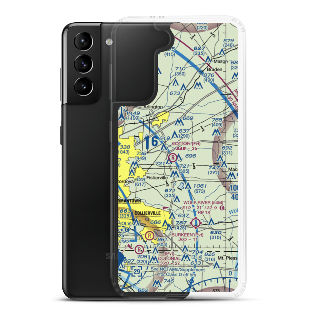 Parker Airport (8TN1) VFR Sectional Samsung Case Samsung Galaxy S21 Plus model shown