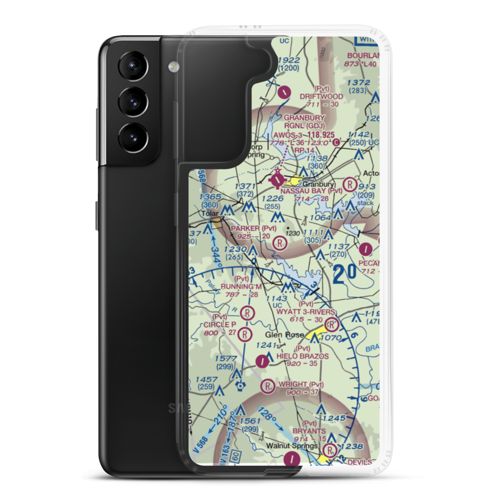Parker Airport (TS89) VFR Sectional Samsung Case Samsung Galaxy S21 Plus model shown