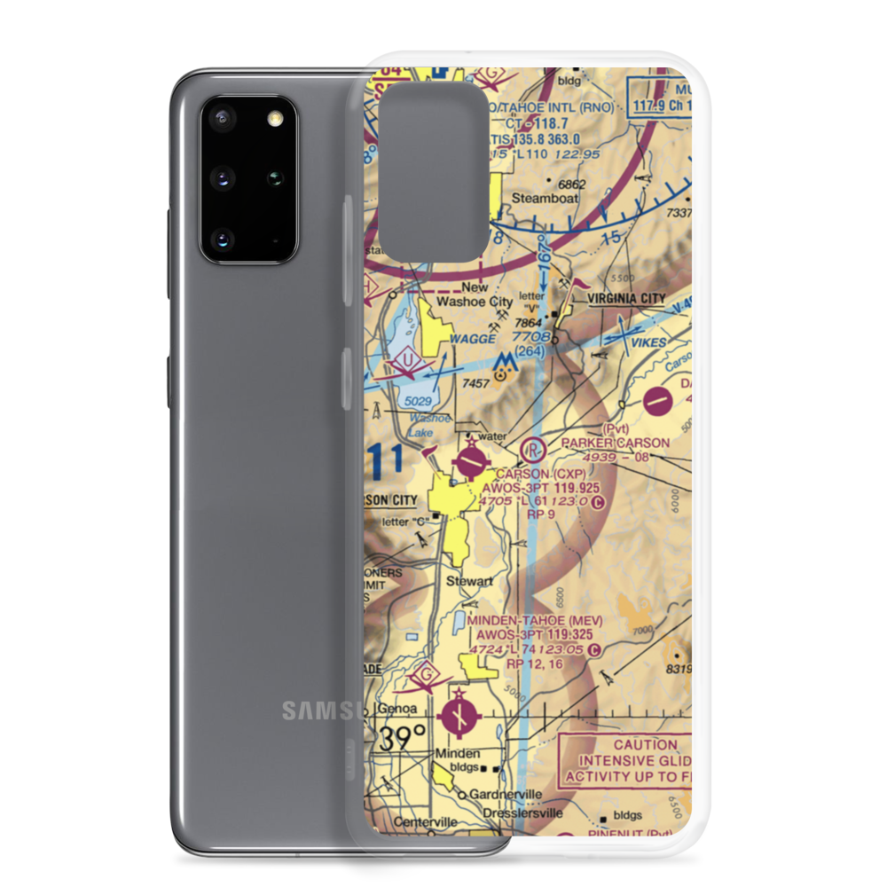 Parker Carson Airport (2Q5) VFR Sectional Samsung Case Samsung Galaxy S20 Plus model shown