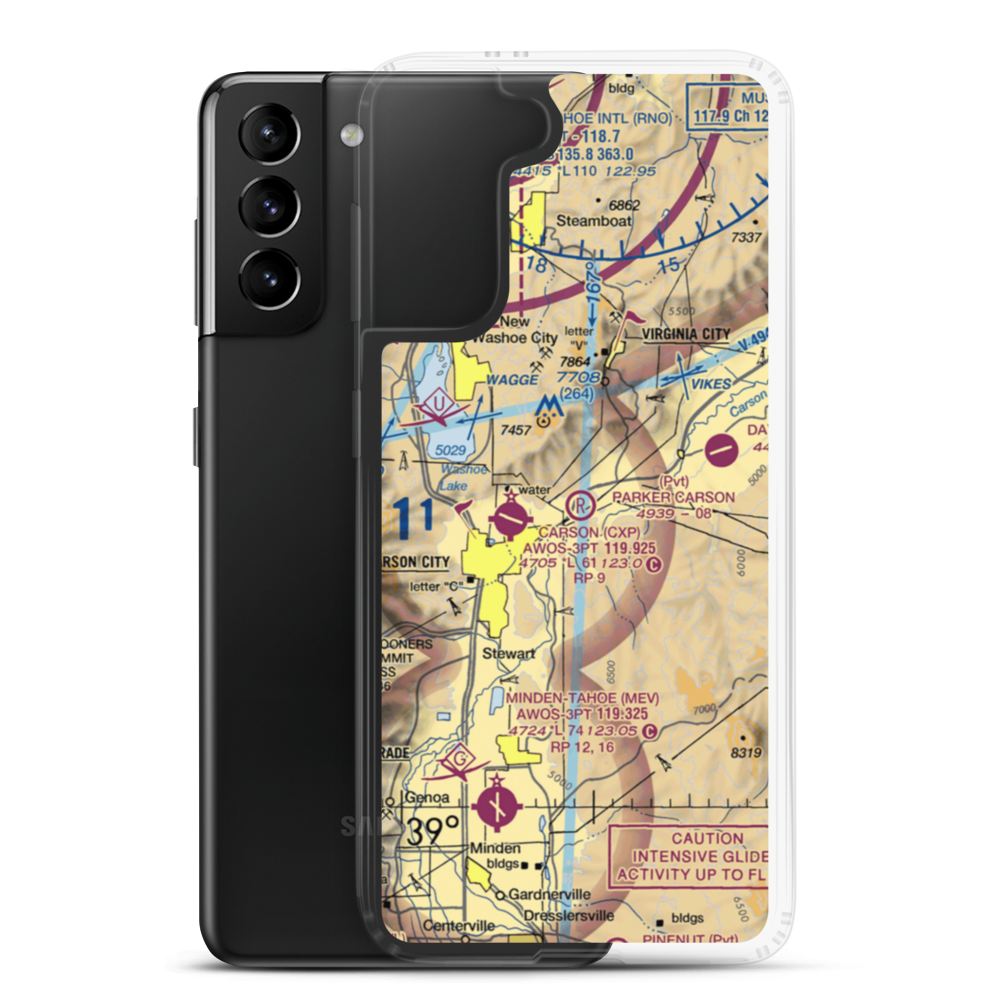 Parker Carson Airport (2Q5) VFR Sectional Samsung Case Samsung Galaxy S21 Plus model shown