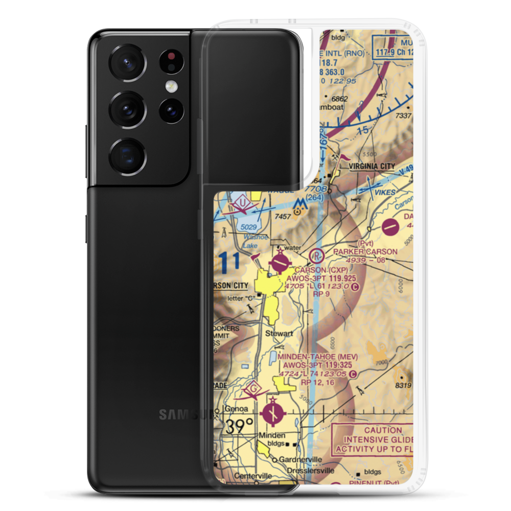 Parker Carson Airport (2Q5) VFR Sectional Samsung Case Samsung Galaxy S21 Ultra model shown