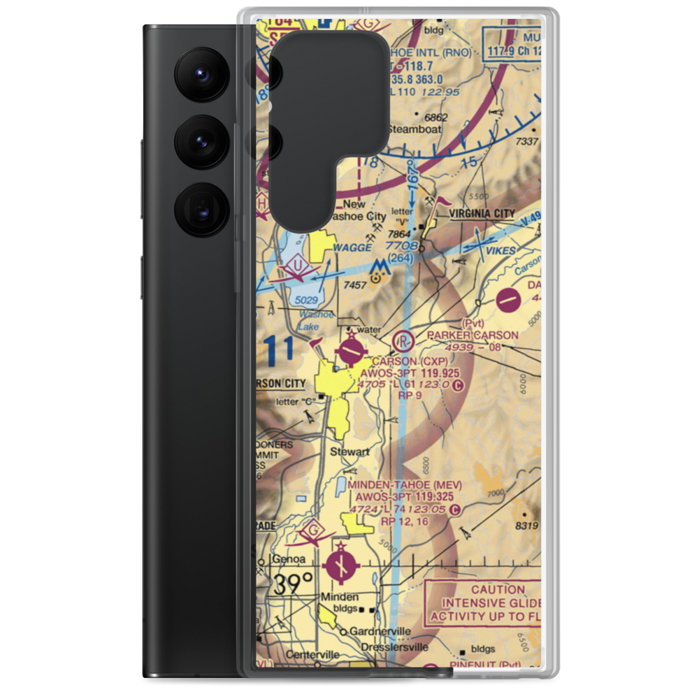 Parker Carson Airport (2Q5) VFR Sectional Samsung Case Samsung Galaxy S22 Ultra model shown