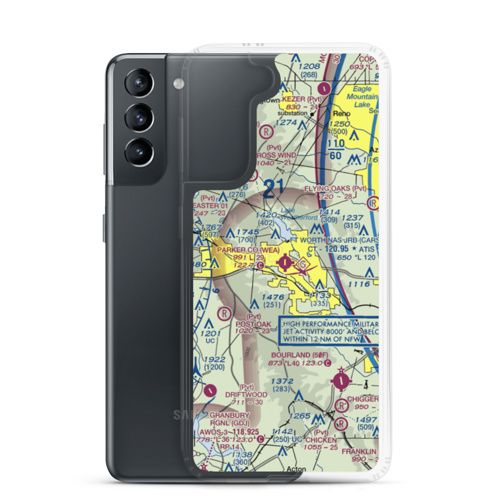 Parker County Airport (WEA) VFR Sectional Samsung Case Samsung Galaxy S21 model shown