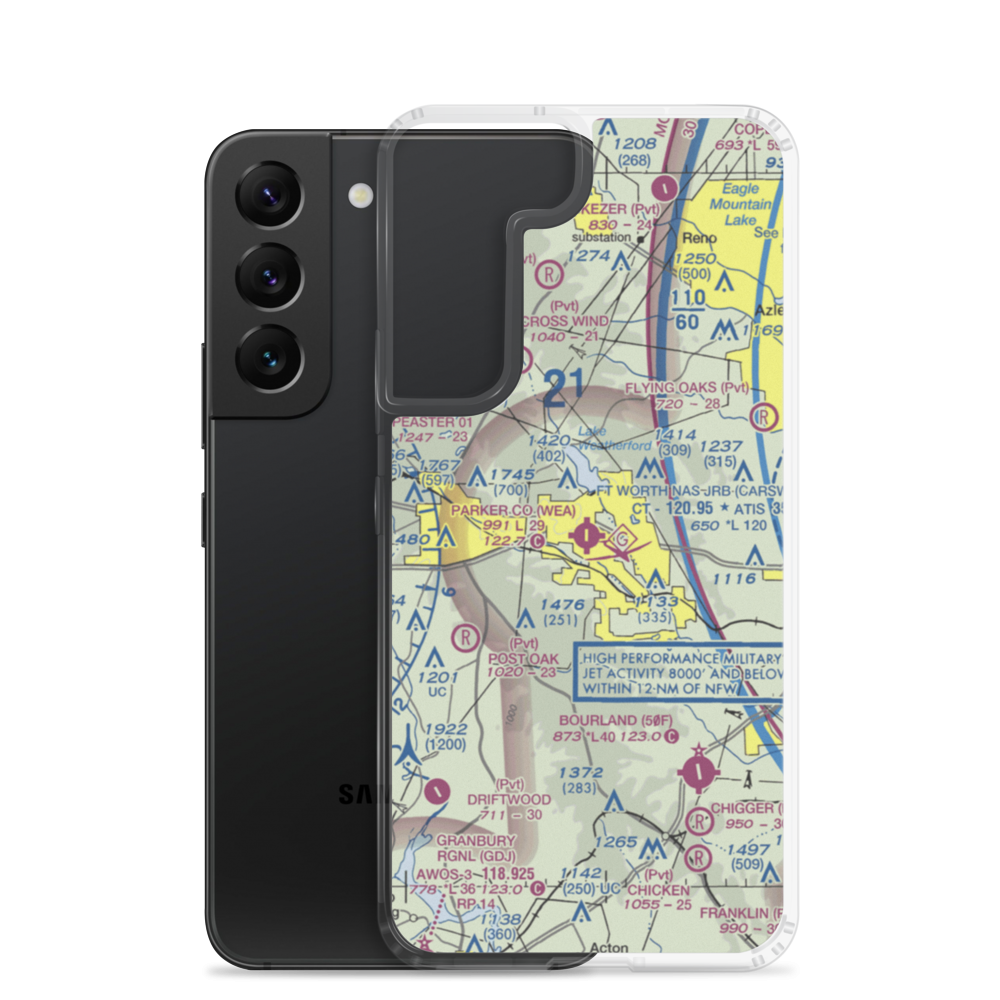 Parker County Airport (WEA) VFR Sectional Samsung Case Samsung Galaxy S22 model shown