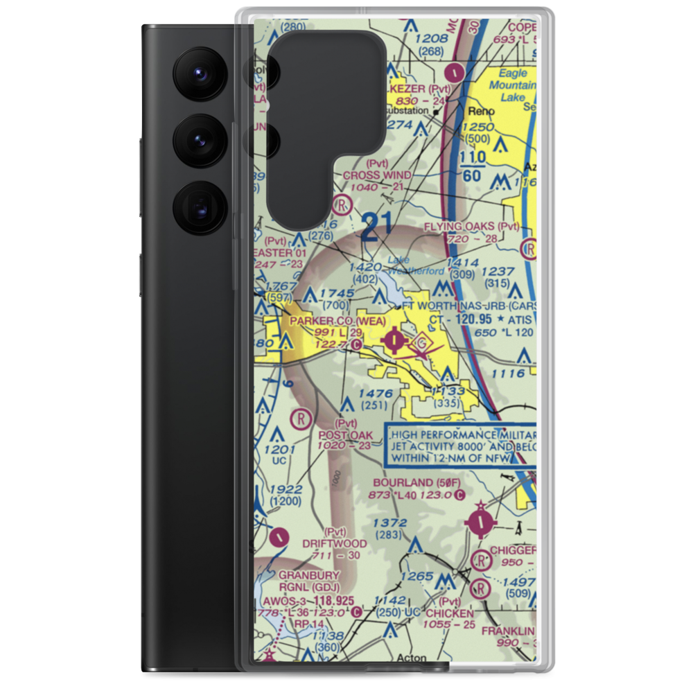 Parker County Airport (WEA) VFR Sectional Samsung Case Samsung Galaxy S22 Ultra model shown