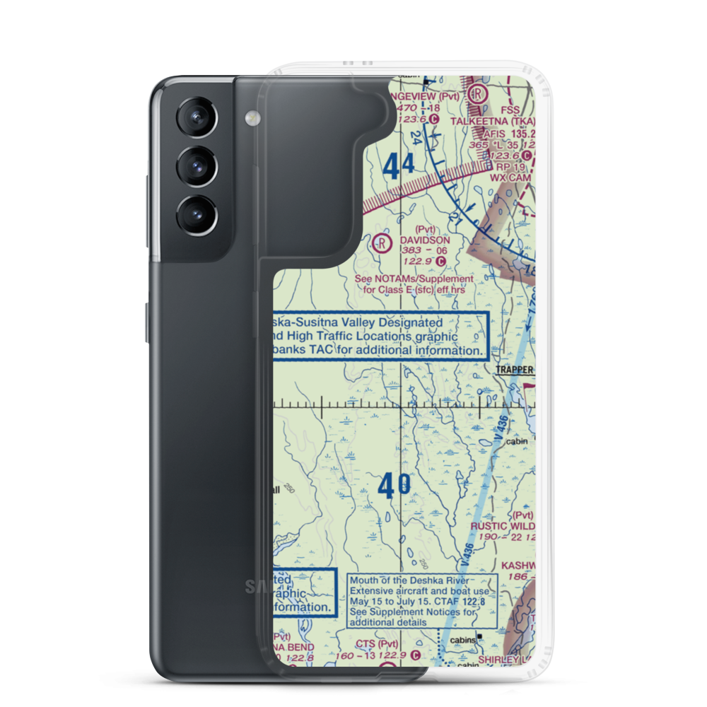 Parker Lake Airport (0AK3) VFR Sectional Samsung Case Samsung Galaxy S21 model shown