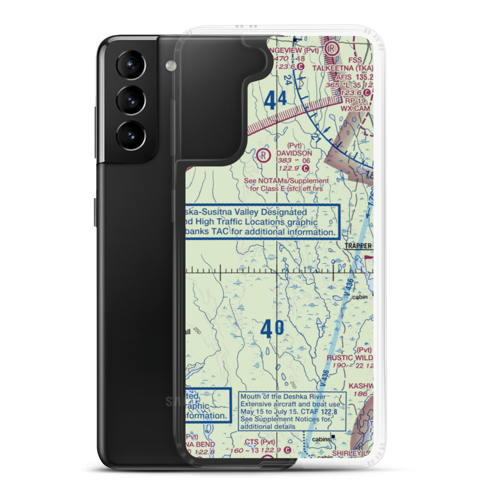 Parker Lake Airport (0AK3) VFR Sectional Samsung Case Samsung Galaxy S21 Plus model shown