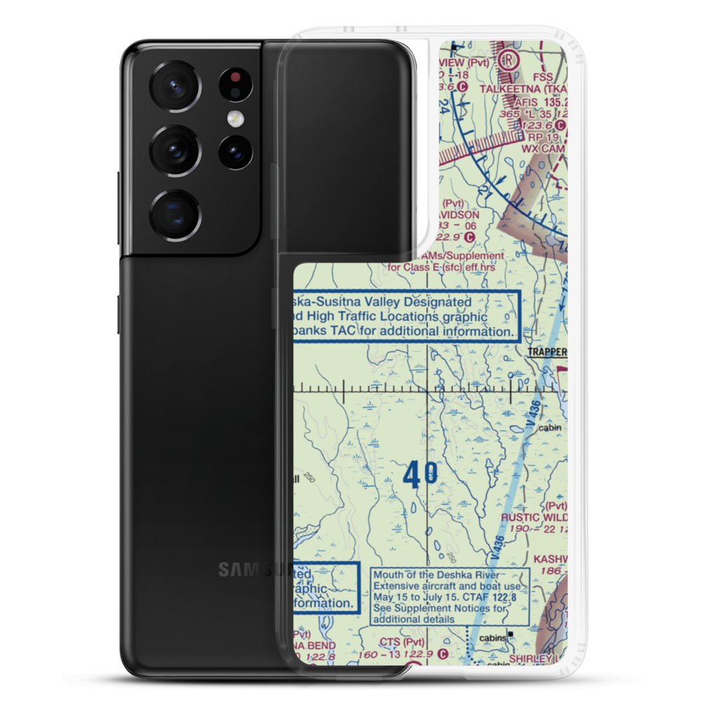 Parker Lake Airport (0AK3) VFR Sectional Samsung Case Samsung Galaxy S21 Ultra model shown