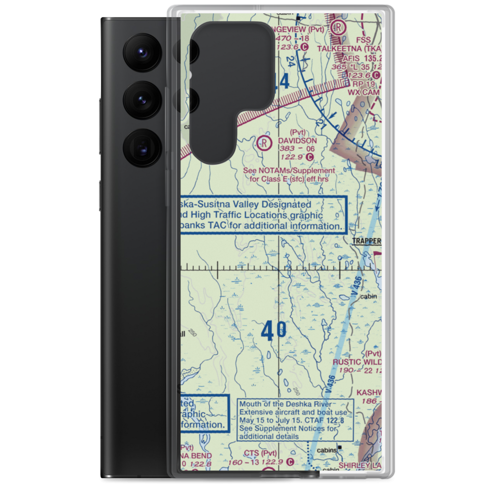 Parker Lake Airport (0AK3) VFR Sectional Samsung Case Samsung Galaxy S22 Ultra model shown