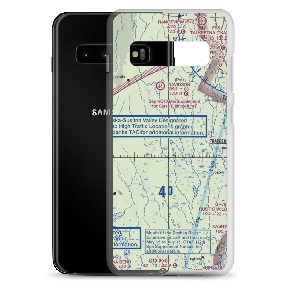 Parker Lake Airport (0AK3) VFR Sectional Samsung Case Samsung Galaxy S10+ model shown