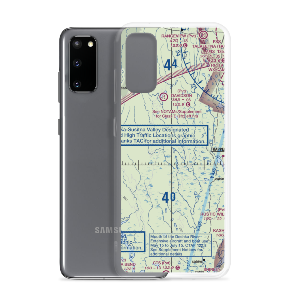 Parker Lake Airport (0AK3) VFR Sectional Samsung Case Samsung Galaxy S20 model shown