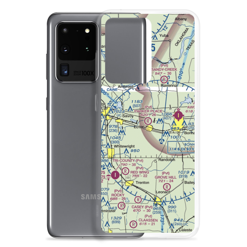 Parker Place Airport (TX68) VFR Sectional Samsung Case Samsung Galaxy S20 Ultra model shown