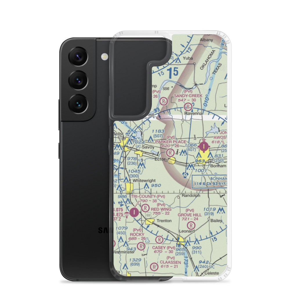 Parker Place Airport (TX68) VFR Sectional Samsung Case Samsung Galaxy S22 model shown