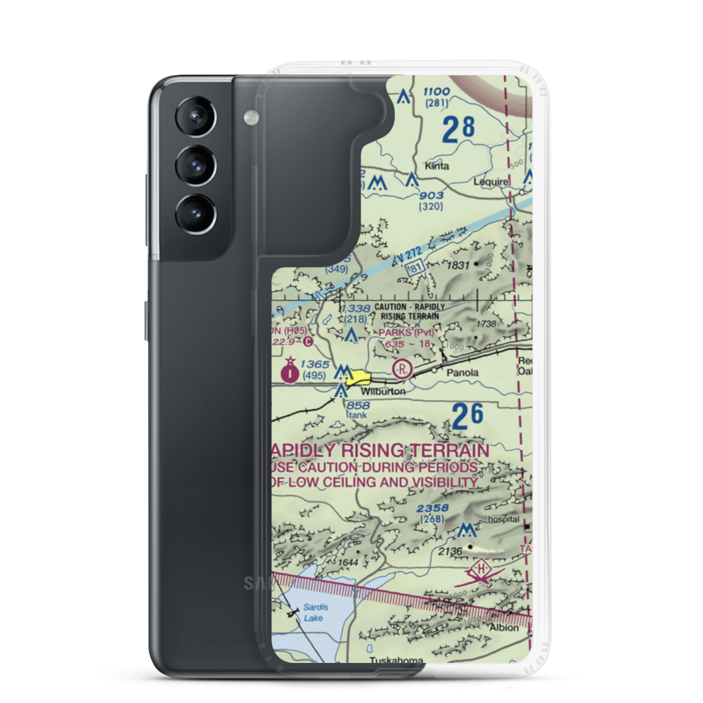 Parks Airport (08OK) VFR Sectional Samsung Case Samsung Galaxy S21 model shown