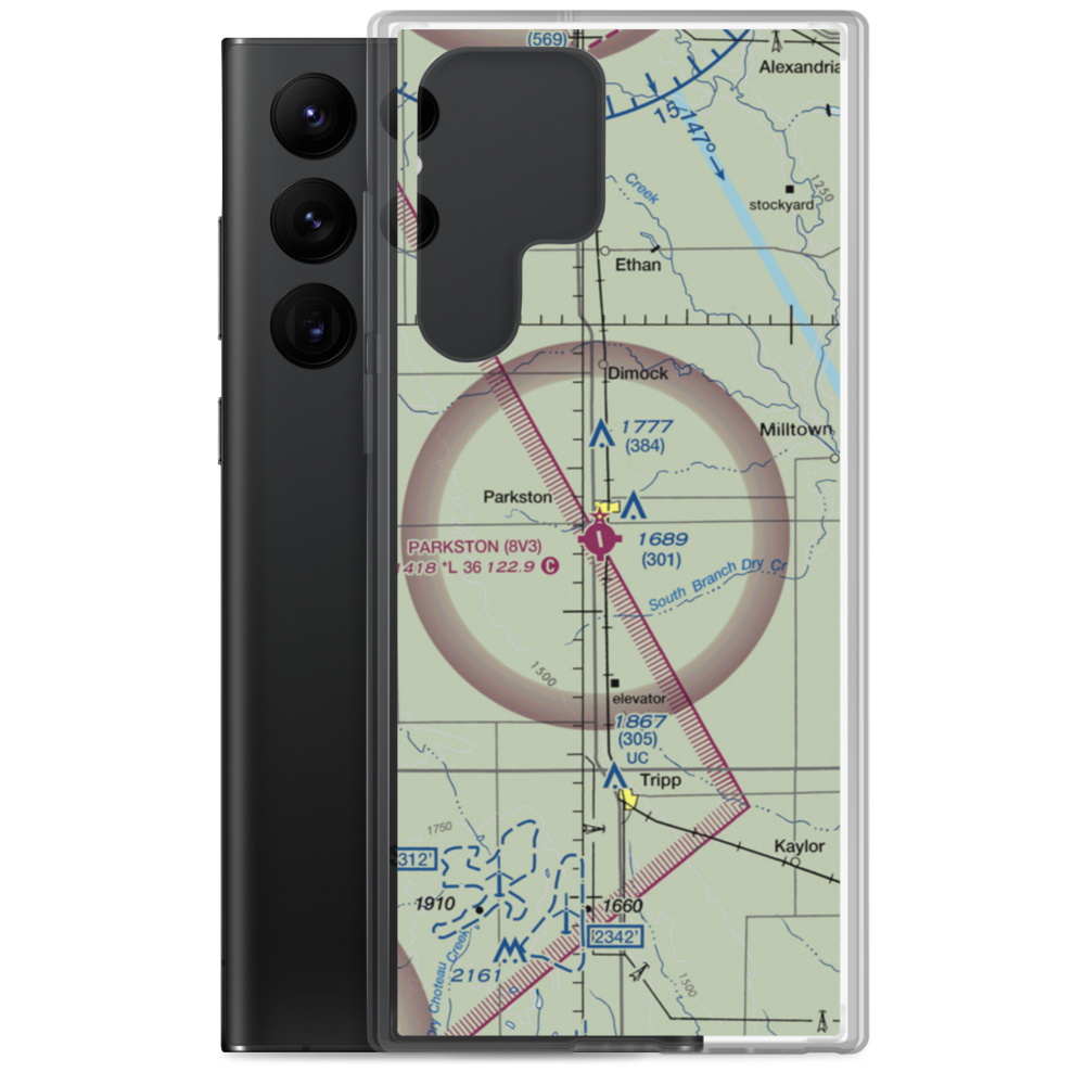 Parkston Municipal Airport (8V3) VFR Sectional Samsung Case Samsung Galaxy S22 Ultra model shown