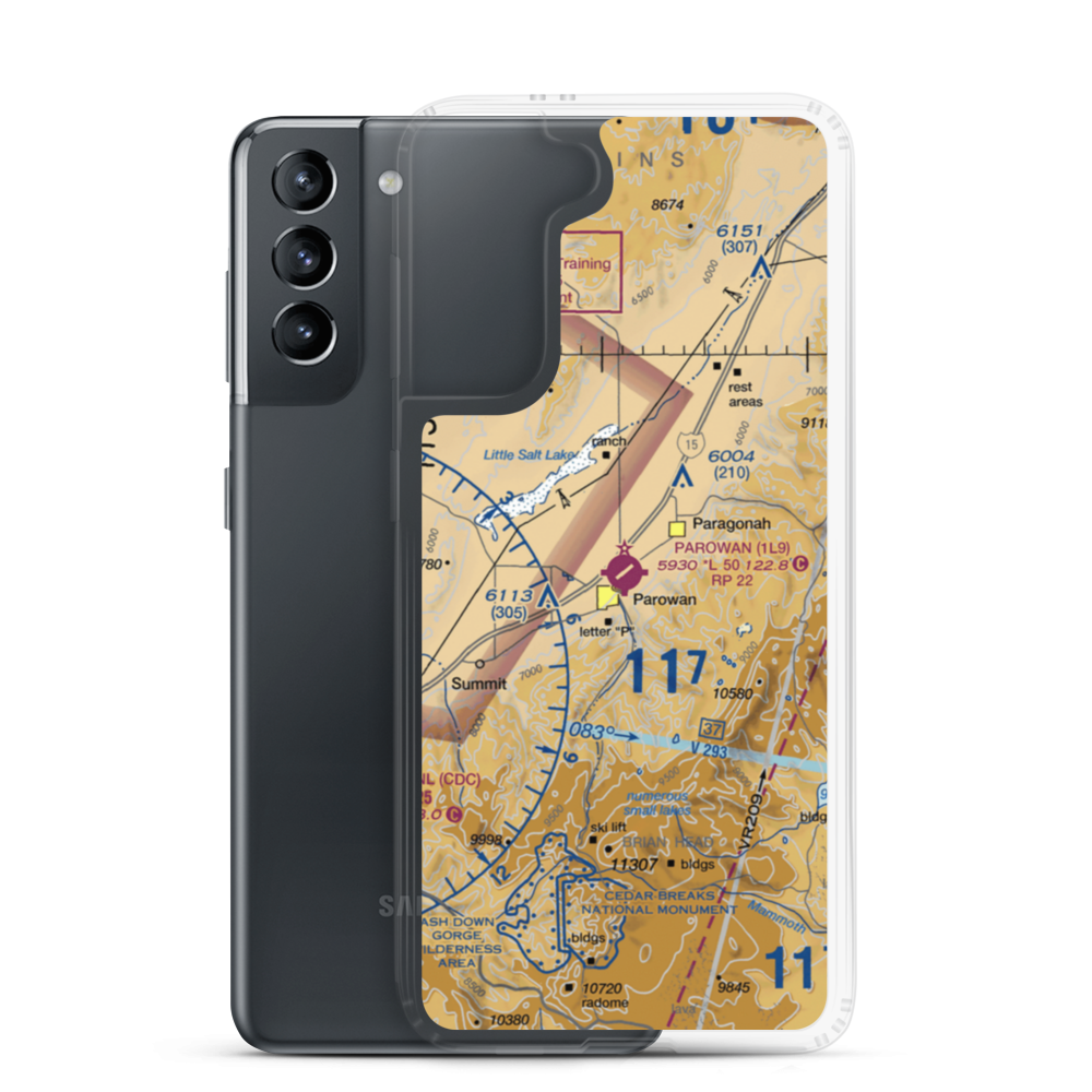 Parowan Airport (1L9) VFR Sectional Samsung Case Samsung Galaxy S21 model shown